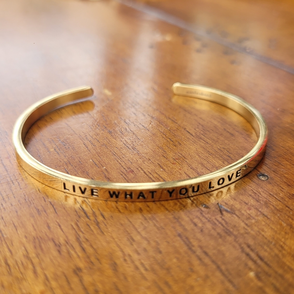 Mantra Band "Live What You Love" Cuff Bracelet